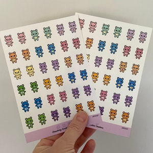 Kawaii Colourful Bears Sticker Sheet - Sticker Sheet - Kawaii - Care - Bears - SSC 0037