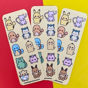 Kawaii Gen 1 Animal Inspired Bookmark - Cute - Bookmark - Reading - Inspired