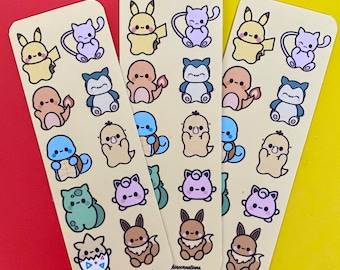 Kawaii Gen 1 Animal Inspired Bookmark - Cute - Bookmark - Reading - Inspired