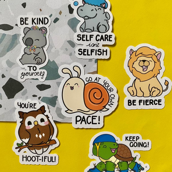 Self Care Animal Stickers Etsy