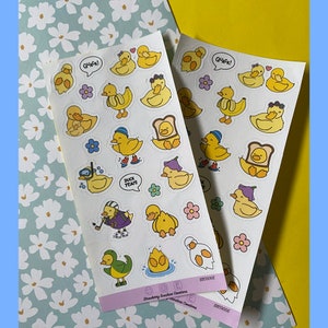 Cute Ducky Sticker Sheet - Ducky - Duck - Spring - Stickers - Sticker Sheet - SSC 0010
