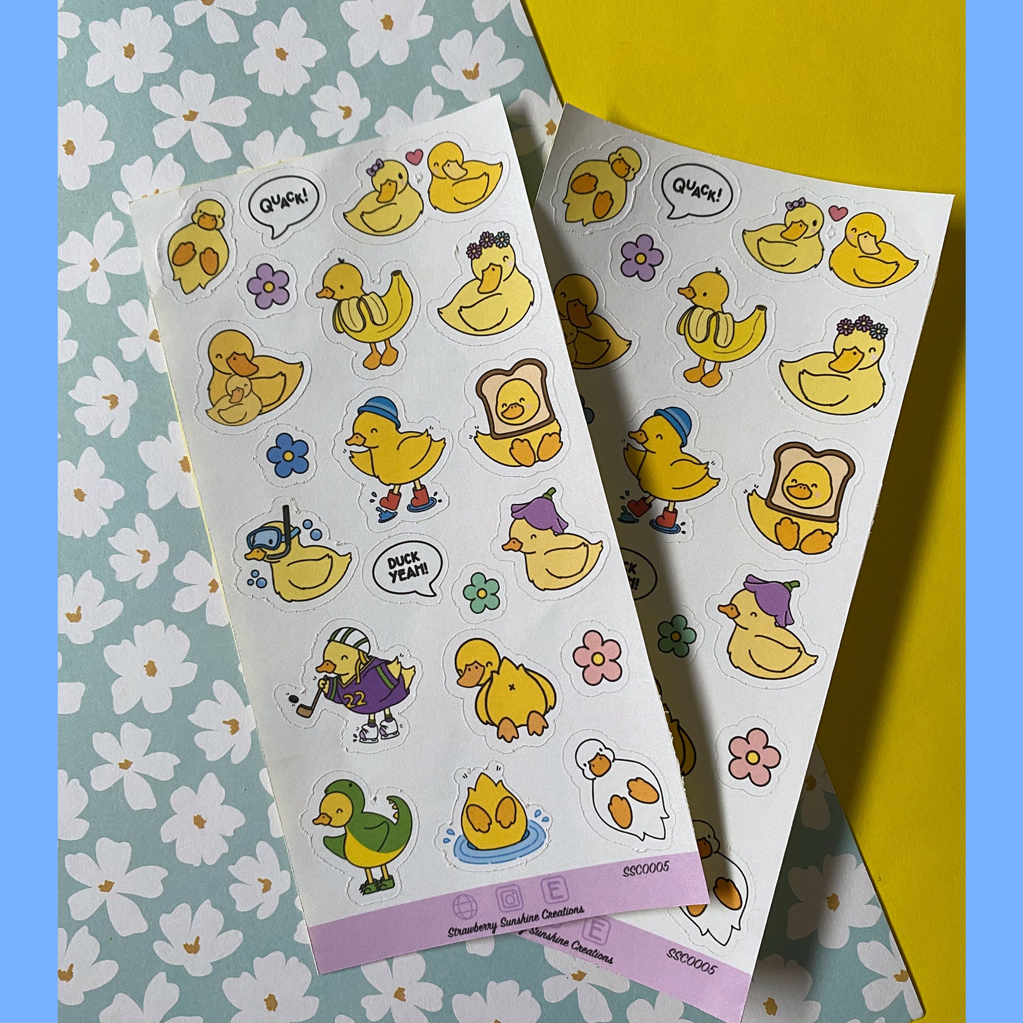 Ducky Sticker Cute Ducky Sticker Sheet - Ducky - Duck - Spring - Stickers - Sticker ...