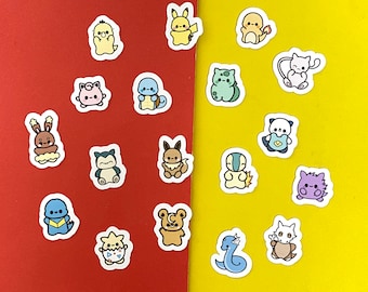 Kawaii Gen 1 Inspired Vinyl Stickers - Mini Sticker Pack