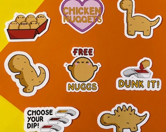 Kawaii Chicken Nugget Sticker Pack - Chicken Nuggets - Stickers - Sticker Pack