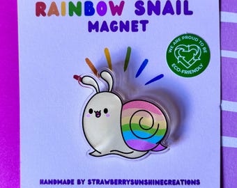 Kawaii Rainbow Snail Magnet - Kawaii - Magnet - Rainbow - Snail