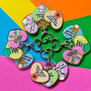 Self Care Affirmation Keyring - Self Care - Heart - Affirmation
