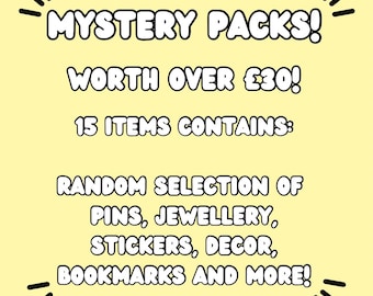 Mystery Pack 15 Random Items - Earrings - Stickers - Pins