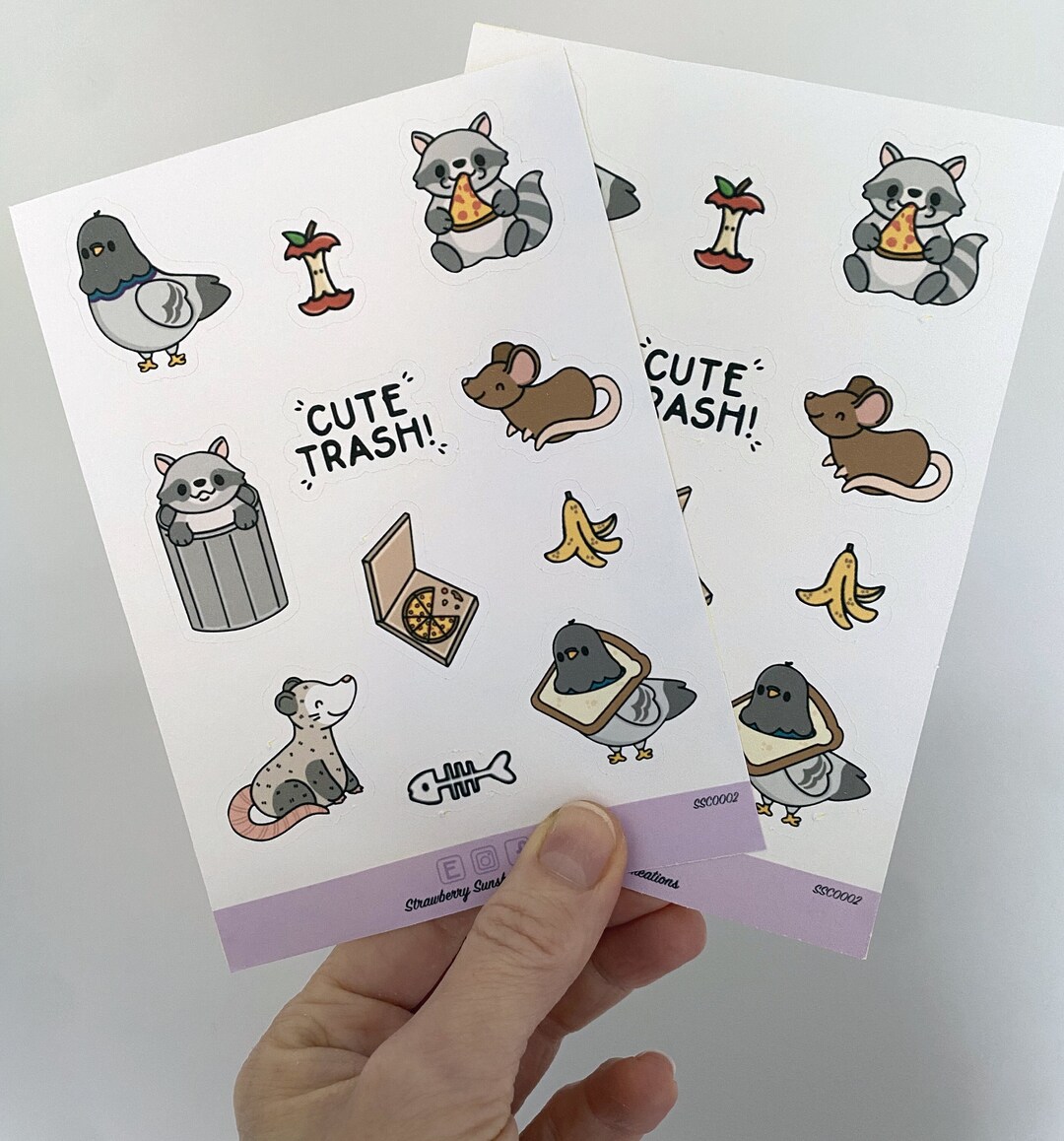 Kawaii Trash Animals Sticker Sheet - Kawaii - Trash - Animals ...