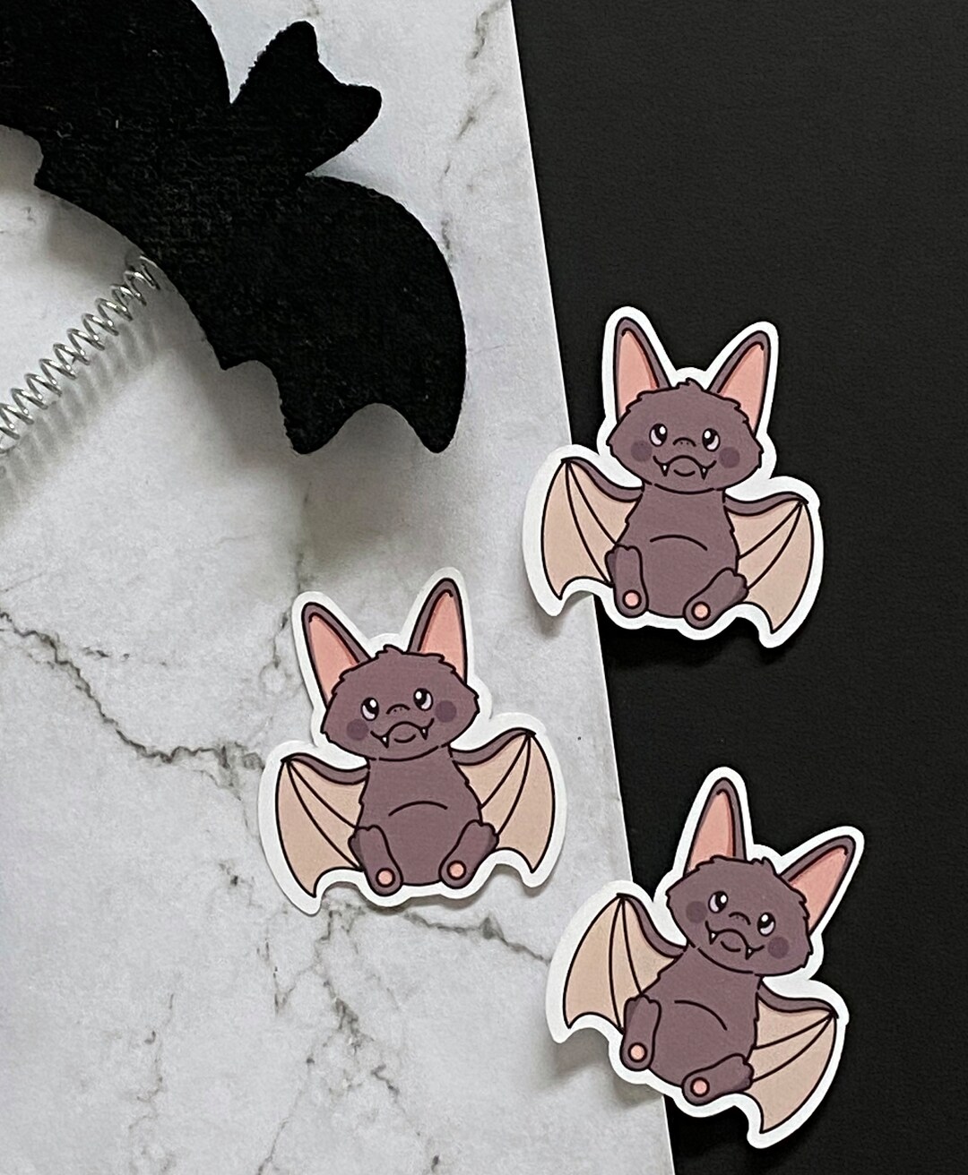 Kawaii Bat Vinyl Sticker - Bat - Sticker - October - Halloween - Kawaii ...