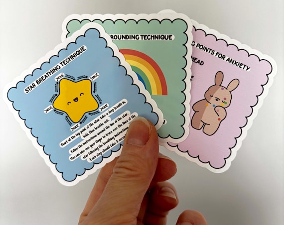 Grounding Techniques Sticker Pack | Mindfulness | Anxiety Relief | Mental Health | Decal