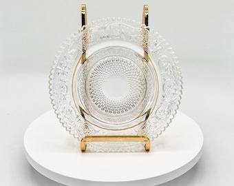 Vintage Crystal Fleur de Lis Candy Dish, Jewelry Holder