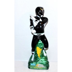 Power Rangers Bubble Bath Empty Bottle Black 1994 Vtg figure collectible