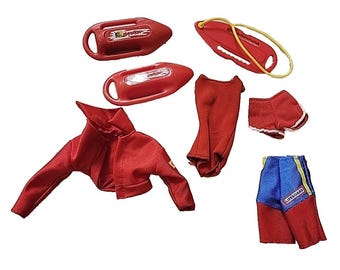 Mattel Barbiepop Baywatch Redder Shorts Jas Kleding Strand Reddingsboei set