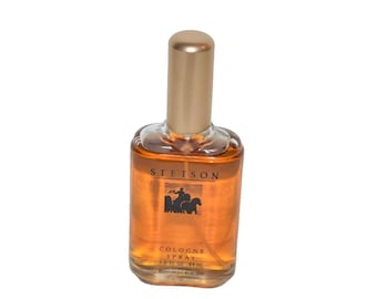 Vtg Stetson by Coty 1.5 oz Cologne Spray Amber Glass Gold Cap 1980s