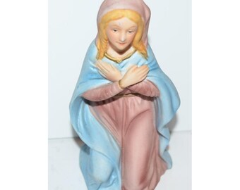 Vintage Homco #5216 kerststal vervangend Maria-beeldje
