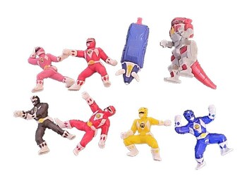 Vintage Micro Mini figuurtjes Mighty Morphin Power Rangers taarttoppers
