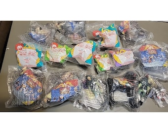 Vintage Mulan McDonald's Happy Meal speelgoed, gemengde jaargangen, verzegelde set.