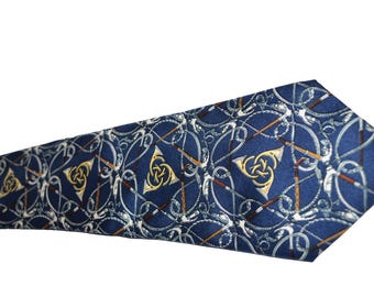 Cravate HERMÈS En Soie 100% - Modèle 387EA Multicolore, Occasion En Bon état ("GC - BE")