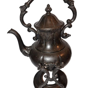 Vintage Sheridan Silver på koppar Tilt Tekanna Kaffeställ Utan Värmekopp Försilvrad