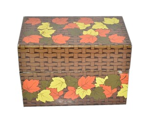 Caja de metal para recetas Vtg Syndicate con recetas de la abuela