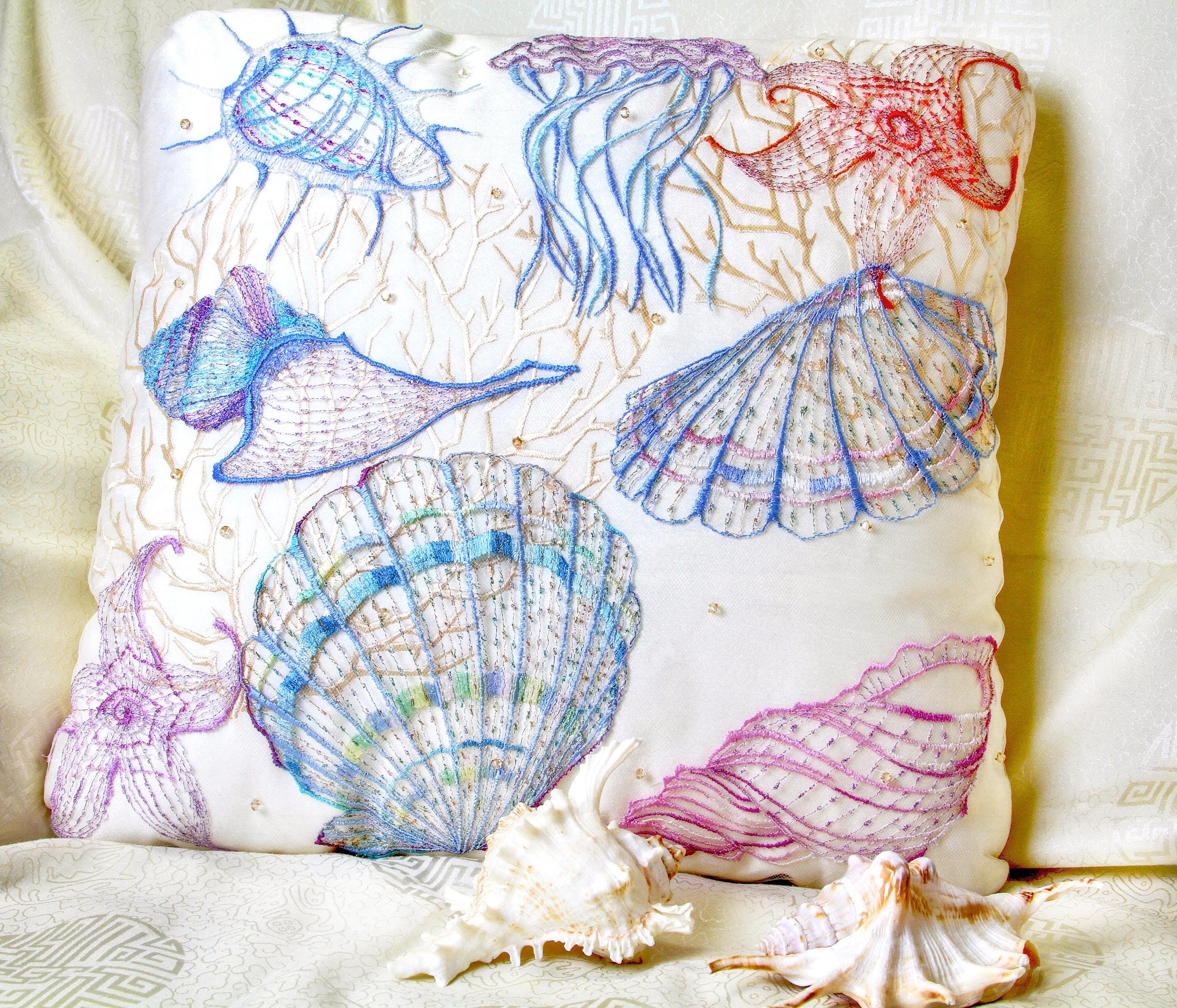 Seashell Machine Embroidery Design Collection, 14 Digital Embroidery ...