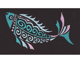 Fish Under the Sea Embroidery Design, *Never-Stiff Never-Scratchy* Digital Embroidery Pattern, Instant Download, Embroidery File for Machine