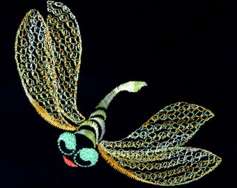 Dragonfly Machine Embroidery Design, *Never-Stiff Never-Scratchy*, Instant Download Digital Pattern, Embroidery File for Machine