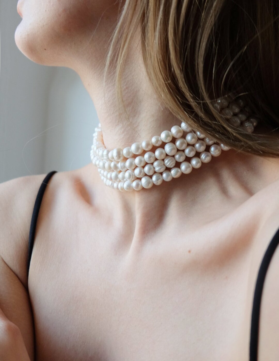 3 ROW FRESHWATER PEARL CHOKER – Rimor Jewelry