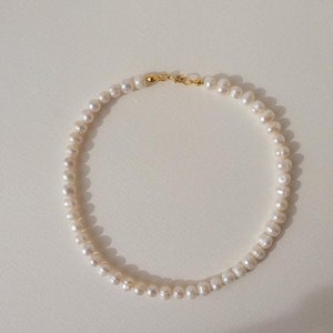 Natural pearl necklace, real pearl necklace choker, pearl necklace, freshwater pearl necklace, round pearl necklace image 2