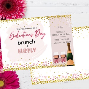 Galentine&#39;s Day Invitation Template, Digitable, Editable, Download