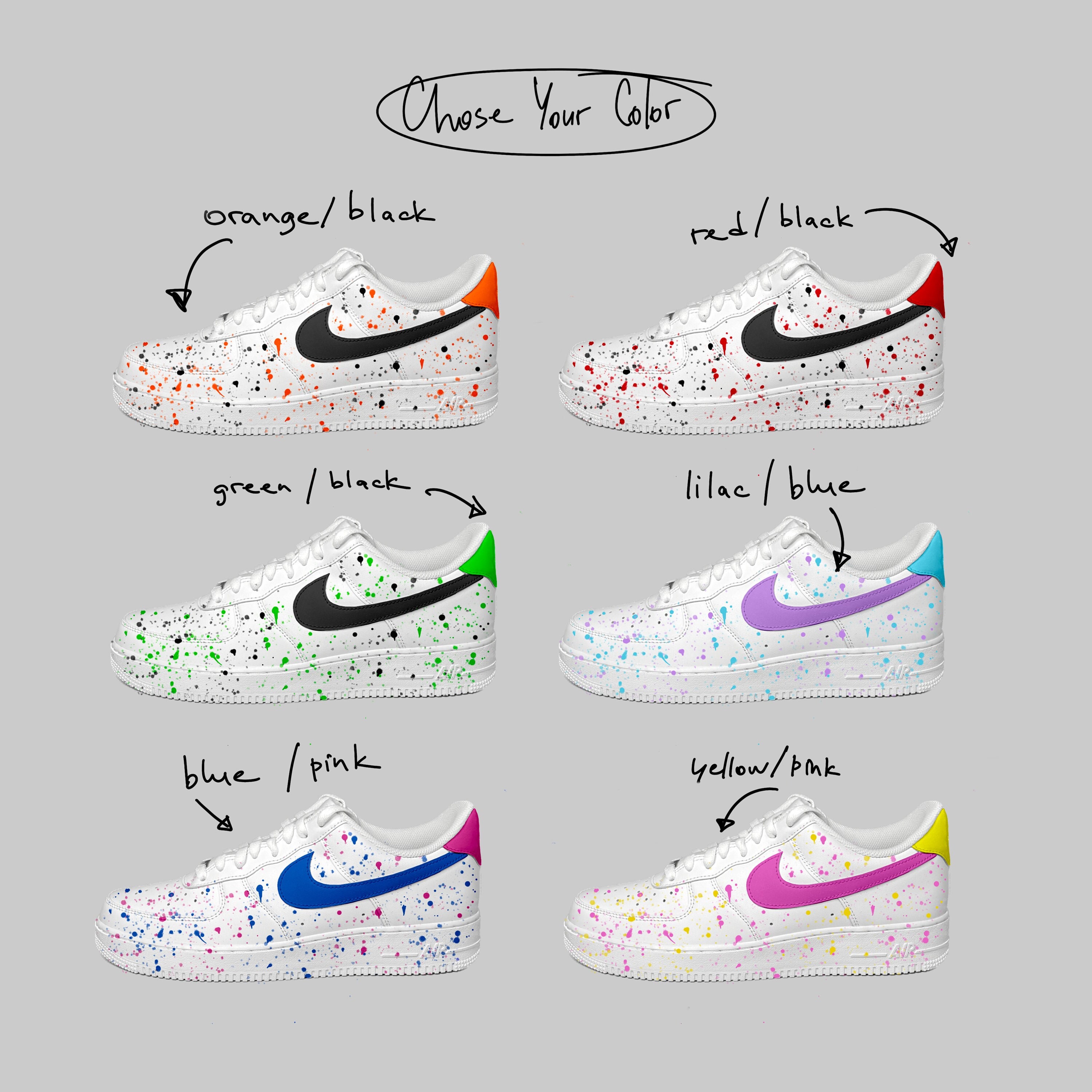 Custom Sneakers AF1 Splatter Paint Custom Air Force 1 Etsy