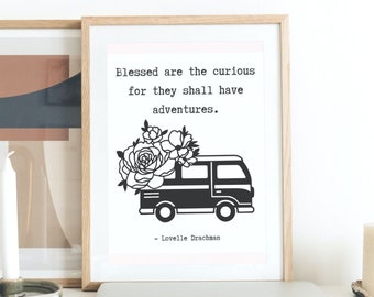 VW Bus Print, Travel Wall Art, Digital Travel Print, Travel Printable, Travel Quote Print, Adventure Print, Travel Wall Decor