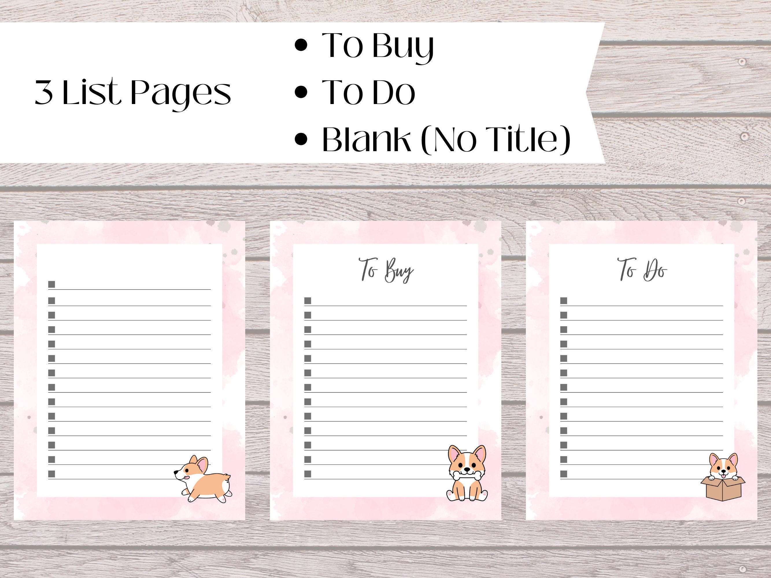 Editable Corgi Notes Printable Corgi Notes Pages, Digital Notes, Printable Notepad ...