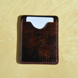 Mini Brieftasche Vollkorn echtes Leder 100% handgefertigte minimalistische Brieftasche