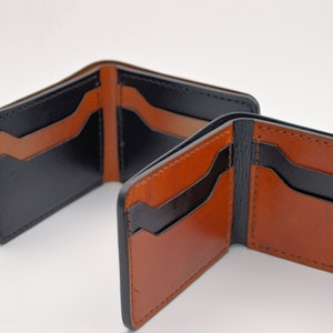 Bi-Fold Brieftasche aus echtem Leder Veg Tan 100% handgefertigte Brieftasche für Männer
