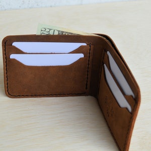 Bi-Fold Brieftasche aus echtem Leder Crazy Horse 100% handgefertigte Brieftasche für Männer