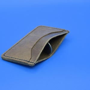 Mini Brieftasche Vollkorn echtes Leder 100% handgefertigte minimalistische Brieftasche