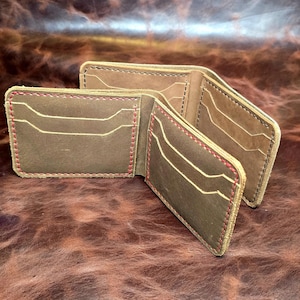 Bi-Fold Brieftasche aus echtem Leder Denver 100% handgefertigte Brieftasche für Männer