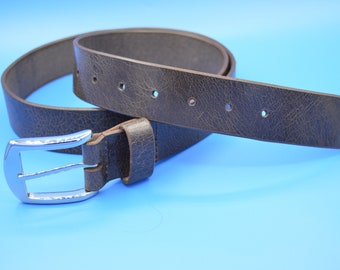 Genuine Leather Belt 1 1/2-inch Vintage Rustic Glazed Water Buffalo