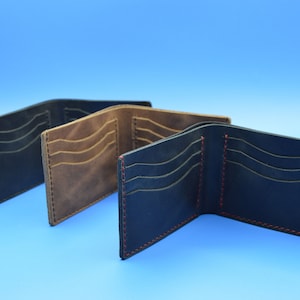 Bi-Fold Brieftasche aus echtem Leder Denver 100% handgefertigte Brieftasche für Männer