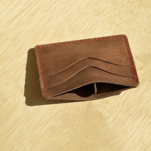 Mini Brieftasche Vollkorn echtes Leder 100% handgefertigte minimalistische Brieftasche