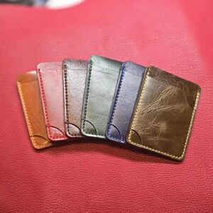 Mini Brieftasche Vollkorn echtes Leder 100% handgefertigte minimalistische Brieftasche
