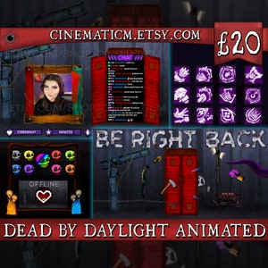 Paquete de transmisión de Twitch animada de Dead by Daylight / Superposición de Twitch de terror de Dead by Daylight