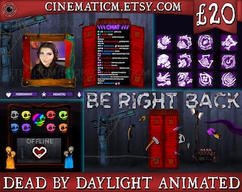 Dead by Daylight Overlay ANIMATED Twitch Stream Pack | Horror Twitch Overlay Dead by Daylight