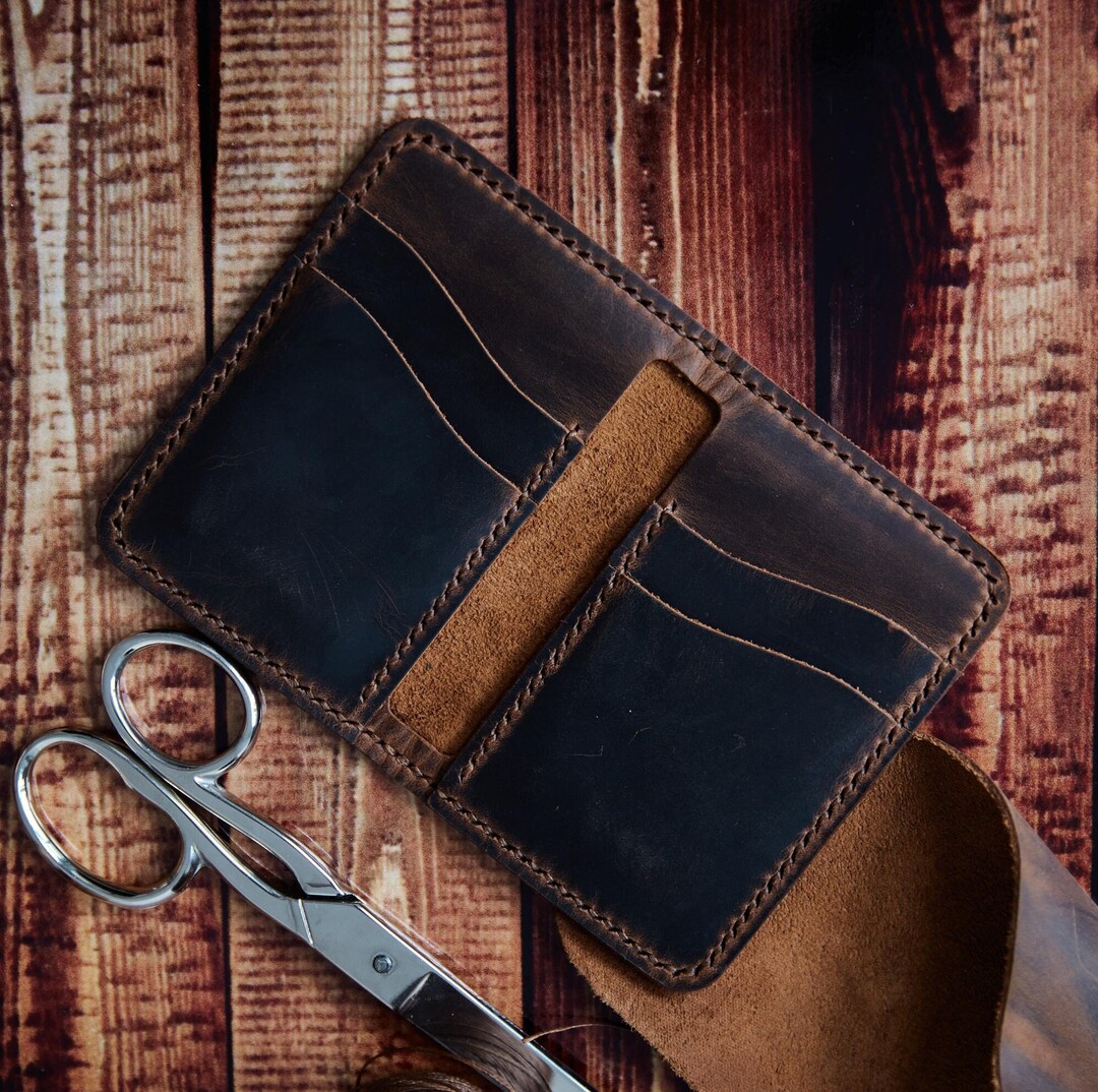 Mens Leather Card Holder, Minimalist Mens Wallet, Business Card Holder, Leather Card Holder