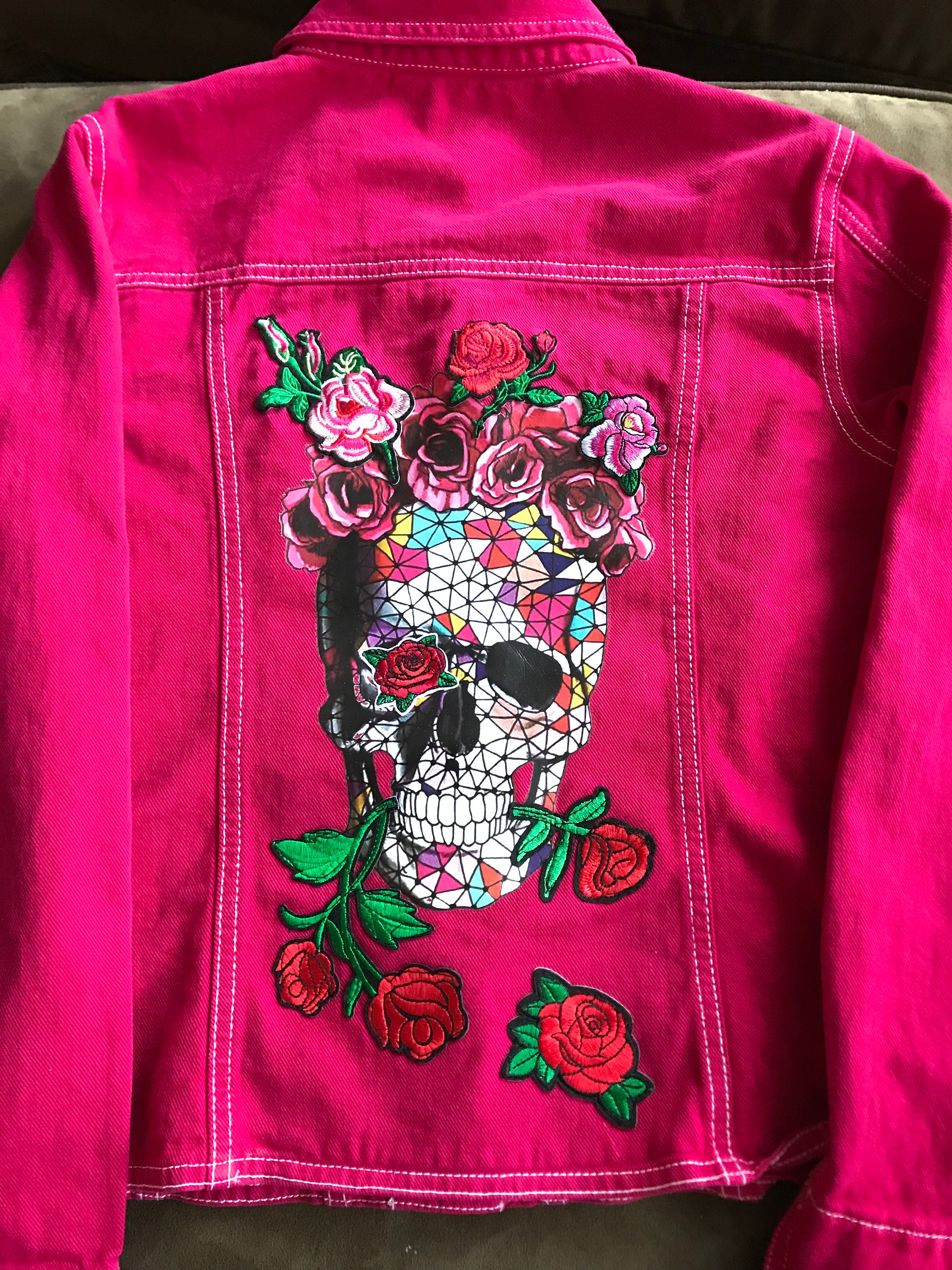 Pink Skull Jacket / Skull and Rose 