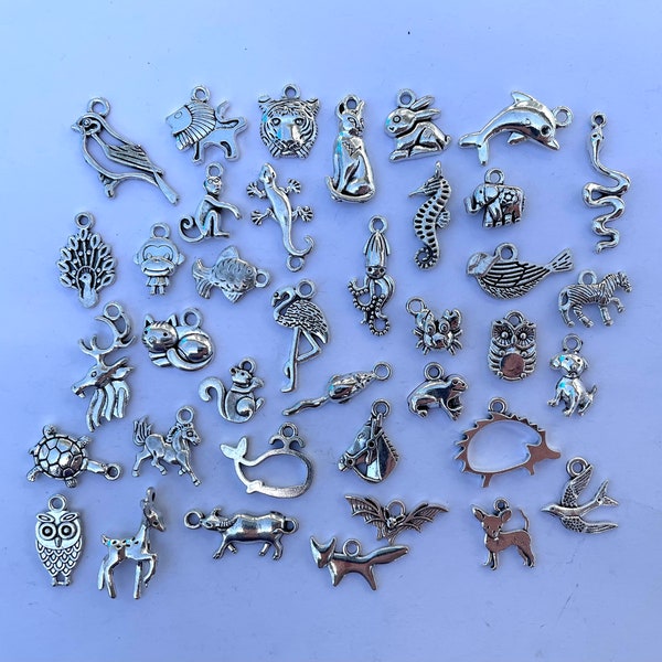 Animal charms / silver animal / zoo / marine / pet charms / mixed animal charms for crafting or jewelry making