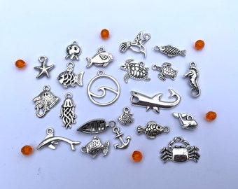 Finding Nemo inspired charms / Nemo / Dory charm set / Under the sea / ocean life / sea life charm set for jewelry making or crafting