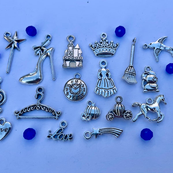 Cinderella inspired charm set / Once Upon A Time charms / fairy tale charms  / princess charm set