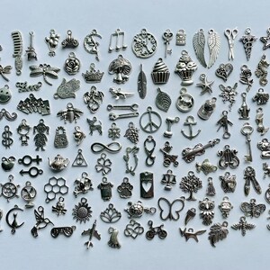 Harry Potter Charms Antiqued Silver Plated 25PCs Mix Jewelry Making Supply  Pendant Bracelet DIY Crafting (100)